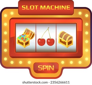 Slot machine cartoon icon. Gambling game symbol