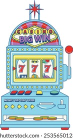 Slot Machine Casino Big Win with Las Vegas sign