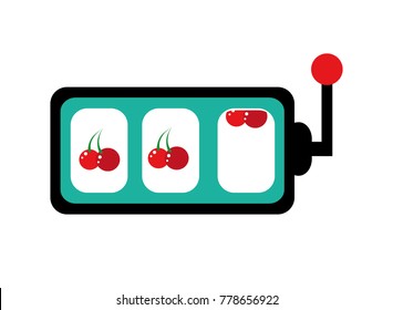 Slot machine of casino las vegas and game theme Isolated design Vector illustration