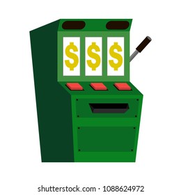 A slot machine in a casino. Poker slot jackpot machine isolated front images set with realistic one arm bandit game playing machine. Vector illustration