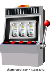 Slot machine casino your logo Vector