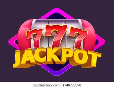 Slot machine coins wins the jackpot. 777 Big win casino concept. Vector illustration