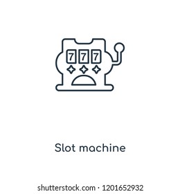 Slot machine concept line icon. Linear Slot machine concept outline symbol design. This simple element illustration can be used for web and mobile UI/UX.