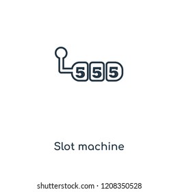 Slot machine concept line icon. Linear Slot machine concept outline symbol design. This simple element illustration can be used for web and mobile UI/UX.
