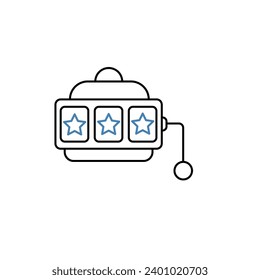 slot machine concept line icon. Simple element illustration. slot machine concept outline symbol design.