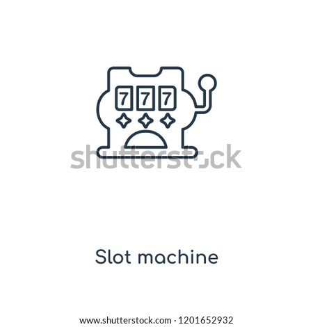 Slot machine concept line icon. Linear Slot machine concept outline symbol design. This simple element illustration can be used for web and mobile UI/UX.
