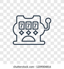 Slot machine concept vector linear icon isolated on transparent background, Slot machine concept transparency concept in outline style