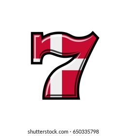 Slot machine danish flag vector illustration