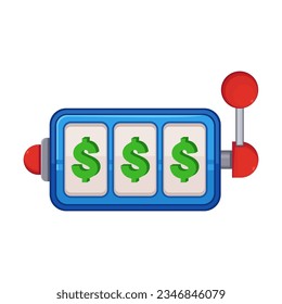 Slot machine dial monitor illustration. Cartoon doodle of item for gambling and sports games with money isolated on white background. Entertainment, gambling concept