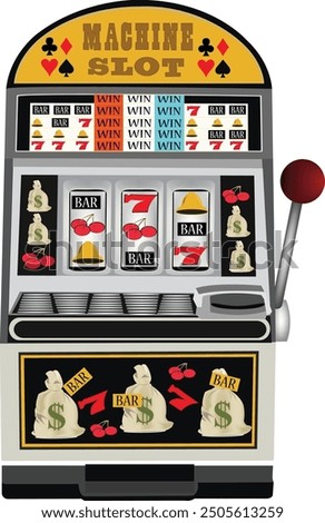 Slot machine is displaying a winning jackpot combination
