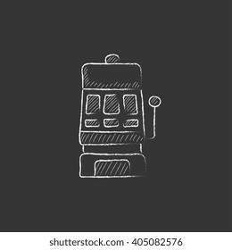 Slotmaschine. In Kreide gezeichnet Symbol.
