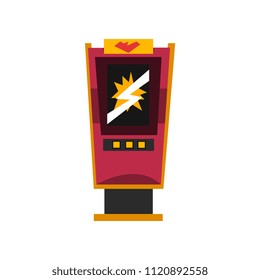Slot machine, electronic virtual game machine vector Illustration on a white background