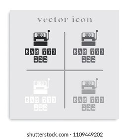 Slot Machine flat black and white vector icon.