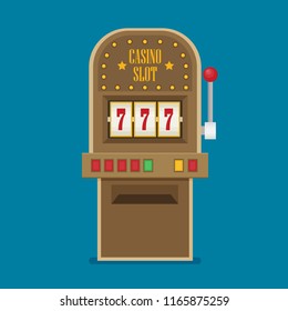 Slot machine in Flat style. vector illustration