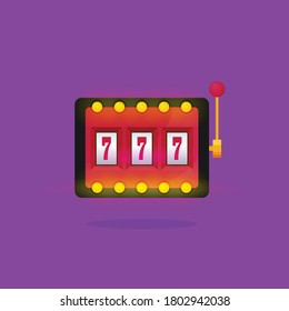 Slot machine in Flat style. vector illustration