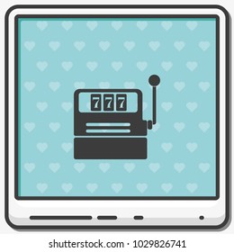 Slot machine flat vector icon.
