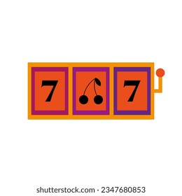 Slot machine flat vector illustration.
