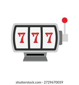 Slot machine flat vector illustration isolated on white background