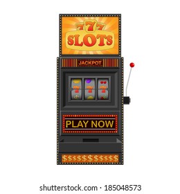 Slot machine, gamble machine isolated on a white background