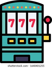 Slot machine - Gambling icon set. High quality filled outline vector illustration for website and mobile application.