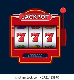 Spielautomat rot. Gewinnen Sie 777 Jackpot. Jackpot dreifach sieben. Glücklich sieben. Casino-Vegas-Spiel