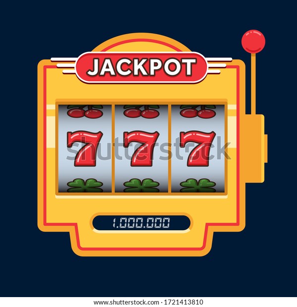 Slot machine game yellow. Win\
777 jackpot. Jackpot triple seven. Lucky seven. Casino vegas\
game