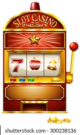 Slot machine with golden coins