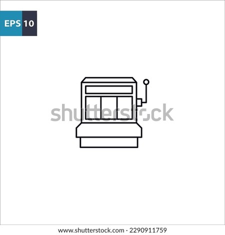 Slot machine with handle outline icon Vector illustration