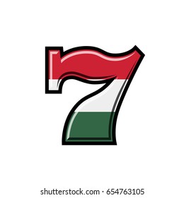 Slot machine hungarian flag vector illustration