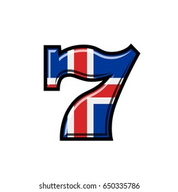 Slot machine icelandic flag vector illustration