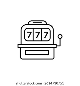 slot machine icon black and white vector sign
