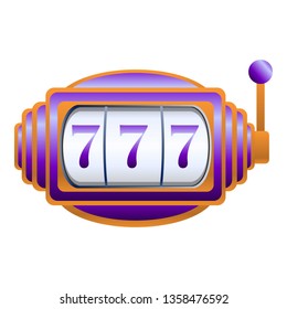 Slot machine icon. Cartoon of slot machine vector icon for web design isolated on white background
