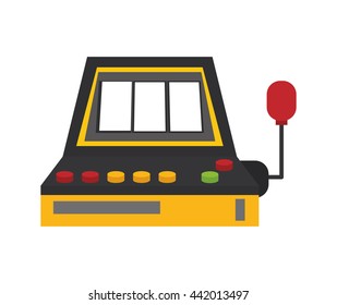 Slot machine icon. Casino and las vegas design. Vector graphic