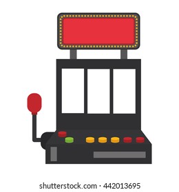 Slot machine icon. Casino and las vegas design. Vector graphic