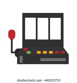 Slot machine icon. Casino and las vegas design. Vector graphic