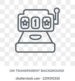 Slot machine icon. Slot machine design concept from Entertainment collection. Simple element vector illustration on transparent background.