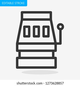 Slot machine icon Editable Stroke.  Pixel Perfect. - Vector