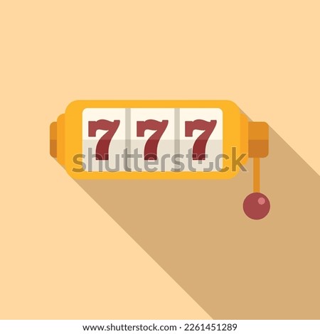 Slot machine icon flat vector. Spin game. Wheel fortune
