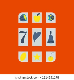 Slot machine icon isolated on background. Flat illustration.