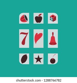 Slot machine icon isolated on background. Flat illustration.