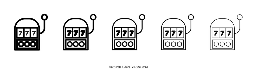 slot machine icon isolated vector on white background set
