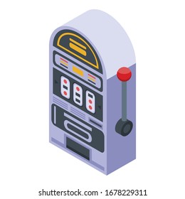 Slot machine icon. Isometric of slot machine vector icon for web design isolated on white background