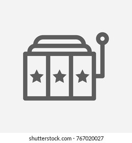 Slot machine icon line symbol. Isolated vector illustration of jackpot sign slot machine icon concept for your web site mobile app logo UI design.