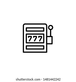 Slot machine icon. Line slot machine icon vector isolated on white background. Trendy Flat style for graphic design, Web site, UI. EPS10. Vector illustration