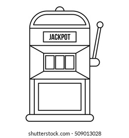 Slot machine icon. Outline illustration of slot machine vector icon for web