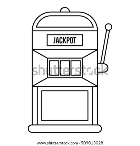 Slot machine icon. Outline illustration of slot machine vector icon for web