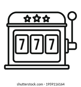 Slot machine icon. Outline Slot machine vector icon for web design isolated on white background