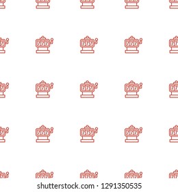 Slot machine icon pattern seamless white background. Editable outline Slot machine icon. Slot machine icon pattern for web and mobile.