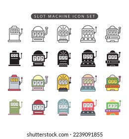 Plantillas de diseño de conjunto de iconos de máquina de ranura