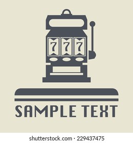 Slot machine icon or sign, vector illustration